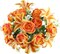 2 Sets Artificial Cemetery Flowers with Vases – Mixed Lilies & Roses (Orange & Yellow), 2 Grave Vases with Foam for Outdoor Headstones, Gravesites, and Memorial Decorations